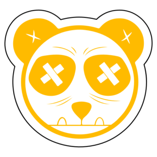 Tough Panda Sticker (Yellow)